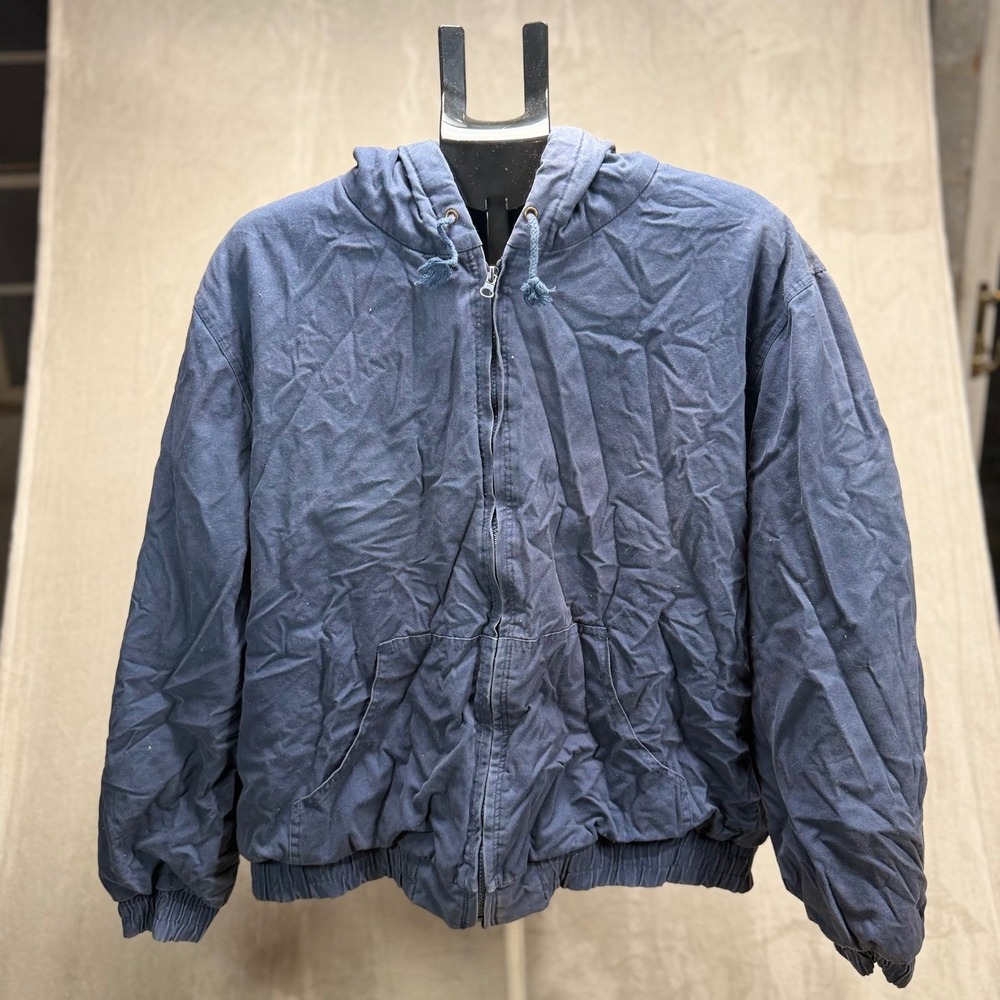 Outdoor Outfitters‎ Mens Navy Blue Canvas Hooded Zip Up Jacket XL